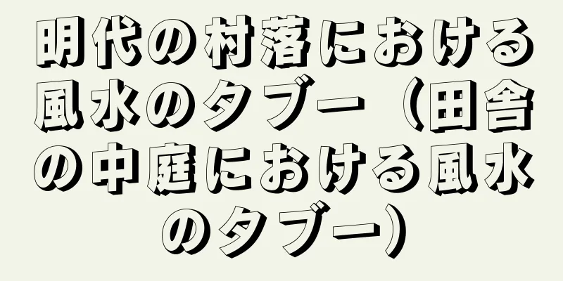 明代の村落における風水のタブー（田舎の中庭における風水のタブー）