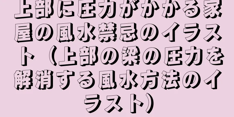 上部に圧力がかかる家屋の風水禁忌のイラスト（上部の梁の圧力を解消する風水方法のイラスト）