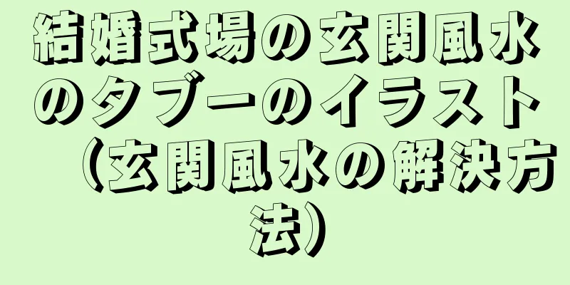 結婚式場の玄関風水のタブーのイラスト（玄関風水の解決方法）