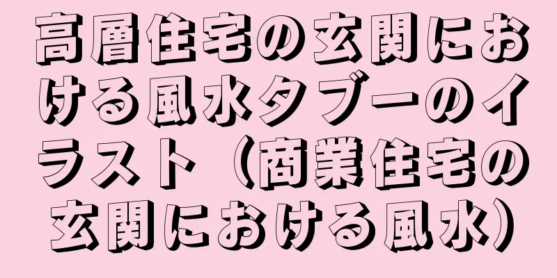 高層住宅の玄関における風水タブーのイラスト（商業住宅の玄関における風水）