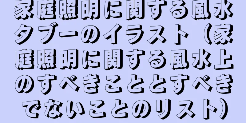 家庭照明に関する風水タブーのイラスト（家庭照明に関する風水上のすべきこととすべきでないことのリスト）