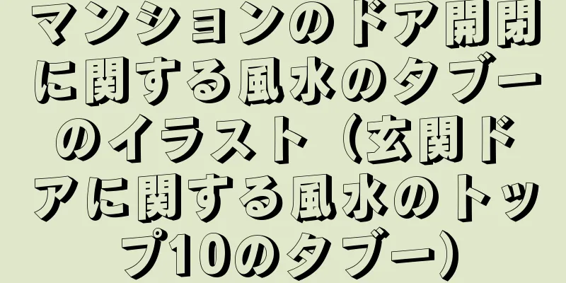 マンションのドア開閉に関する風水のタブーのイラスト（玄関ドアに関する風水のトップ10のタブー）