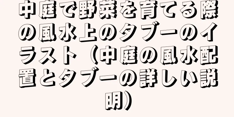 中庭で野菜を育てる際の風水上のタブーのイラスト（中庭の風水配置とタブーの詳しい説明）