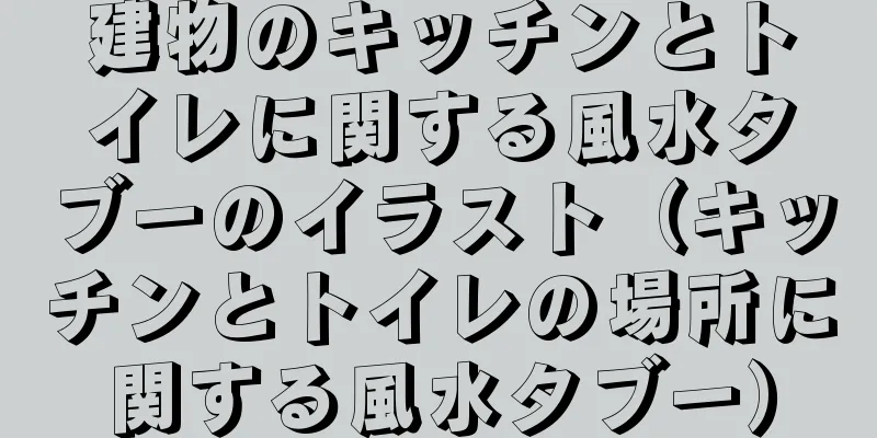 建物のキッチンとトイレに関する風水タブーのイラスト（キッチンとトイレの場所に関する風水タブー）