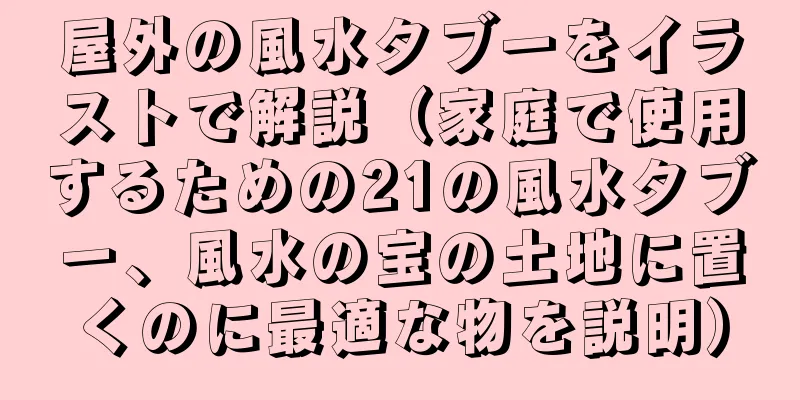 屋外の風水タブーをイラストで解説（家庭で使用するための21の風水タブー、風水の宝の土地に置くのに最適な物を説明）