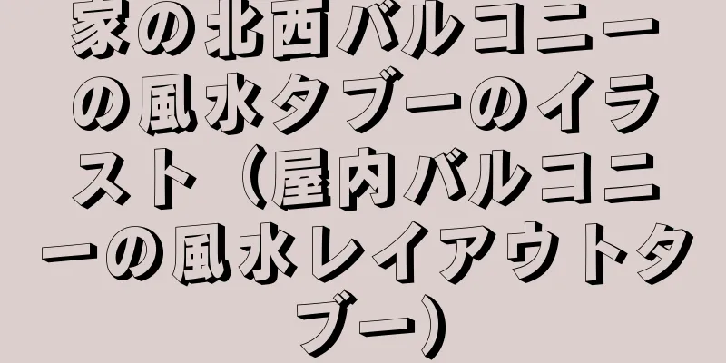 家の北西バルコニーの風水タブーのイラスト（屋内バルコニーの風水レイアウトタブー）