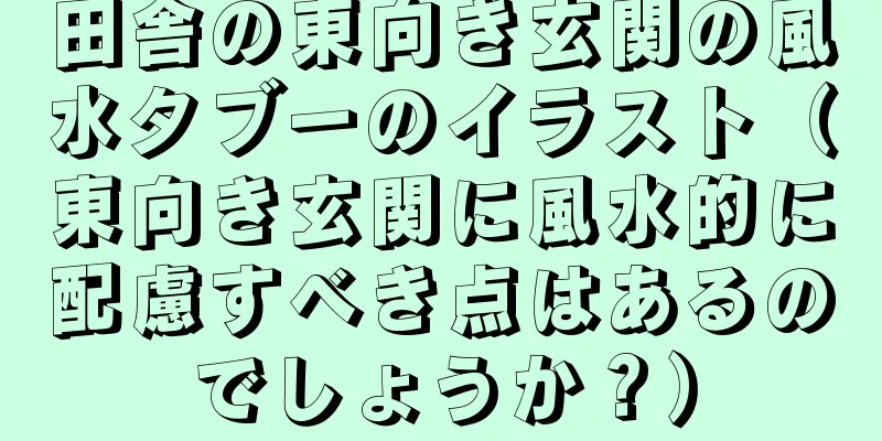 田舎の東向き玄関の風水タブーのイラスト（東向き玄関に風水的に配慮すべき点はあるのでしょうか？）