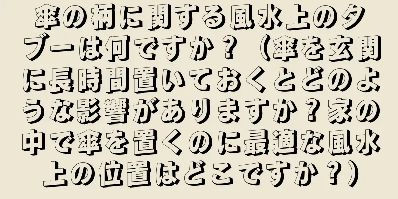 傘の柄に関する風水上のタブーは何ですか？（傘を玄関に長時間置いておくとどのような影響がありますか？家の中で傘を置くのに最適な風水上の位置はどこですか？）