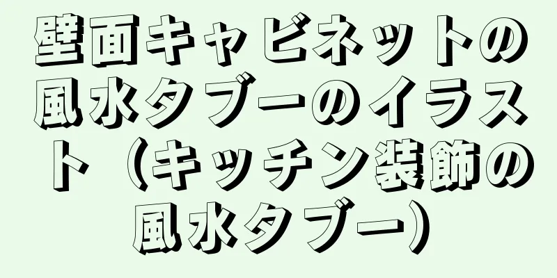壁面キャビネットの風水タブーのイラスト（キッチン装飾の風水タブー）