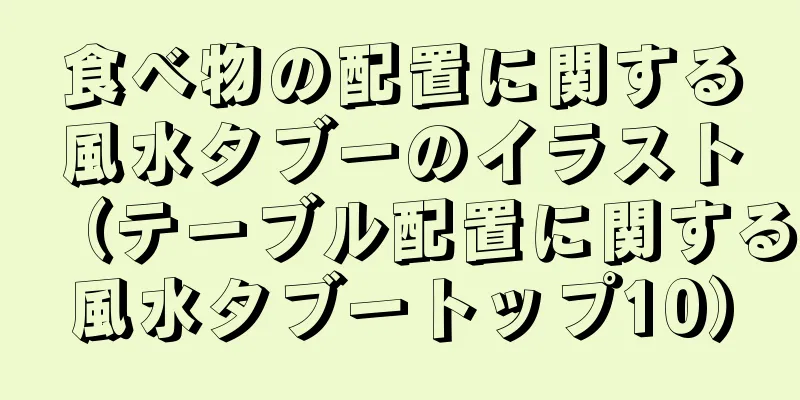 食べ物の配置に関する風水タブーのイラスト（テーブル配置に関する風水タブートップ10）