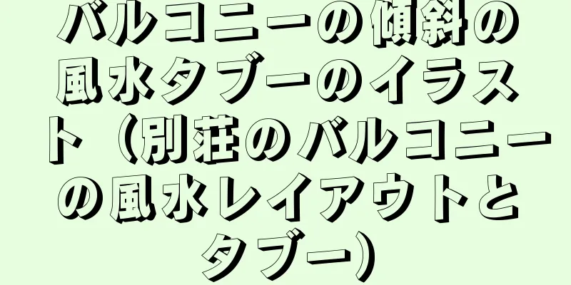 バルコニーの傾斜の風水タブーのイラスト（別荘のバルコニーの風水レイアウトとタブー）
