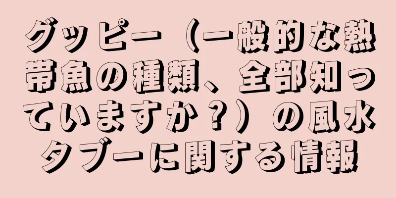グッピー（一般的な熱帯魚の種類、全部知っていますか？）の風水タブーに関する情報