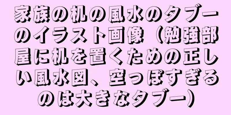 家族の机の風水のタブーのイラスト画像（勉強部屋に机を置くための正しい風水図、空っぽすぎるのは大きなタブー）